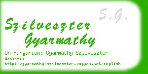 szilveszter gyarmathy business card